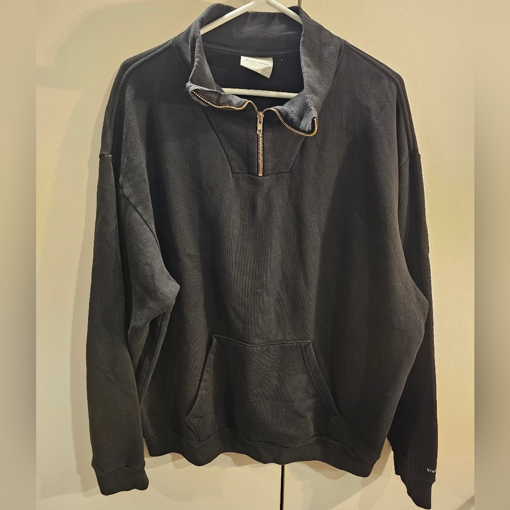 Graf Lantz Mens XL 1/4 Zip Black Pullover